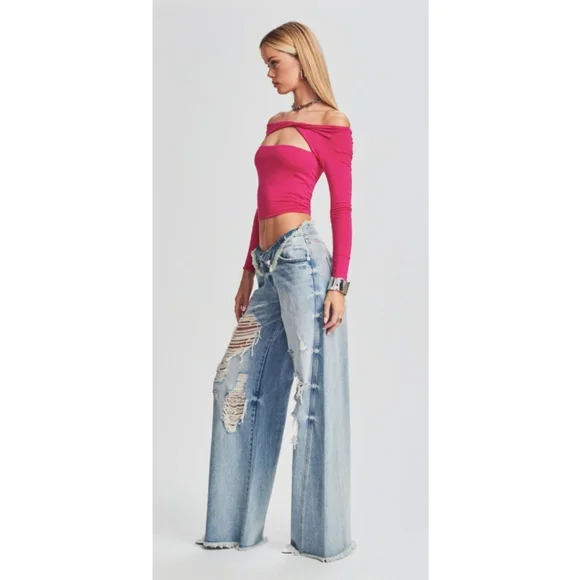New SER.O.YA Ollie Wide Leg Jean in Coastline Size 32 or 12-14